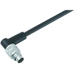 Sensor actuator cable, M9-cable plug, angled to open end, 8 pole, 2 m, PUR, black, 1 A, 79 1461 272 08