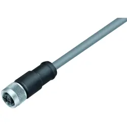 Sensor actuator cable, M12-cable socket, straight to open end, 5 pole, 5 m, PVC, gray, 4 A, 79 3540 15 05