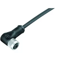 Sensor actuator cable, M12-cable socket, angled to open end, 5 pole, 2 m, PUR, black, 4 A, 79 3544 32 05