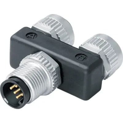 Adapter, 2 x M12 (8 pole, socket) to M12 (8 pole, plug), Y-shape, 79 5211 00 08 - 1