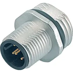 Panel plug, M12, 4 pole, solder connection, screw locking, straight, 86 0231 0002 00004