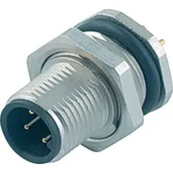 Panel plug, M12, 4 pole, THT, screw locking, straight, 86 0531 1000 00004
