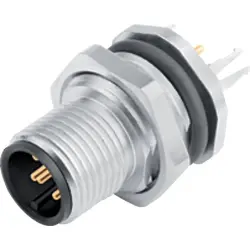 Panel plug, M12, 8 pole, THT, screw locking, straight, 86 0531 1120 00008