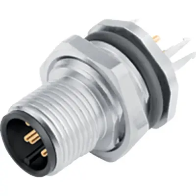 Panel plug, M12, 8 pole, THT, screw locking, straight, 86 0531 1120 00008 - 1