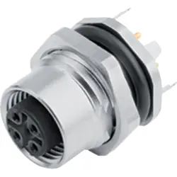 Panel socket, M12, 8 pole, THT, screw locking, straight, 86 0532 1120 00008