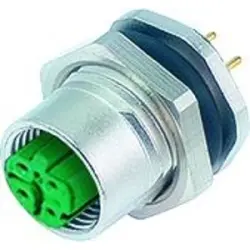 Panel socket, M12, 4 pole, THT, screw locking, straight, 86 0536 1000 00404
