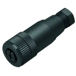 Jack, M12, 5 pole, screw connection, screw locking, straight, 99 0436 10 05