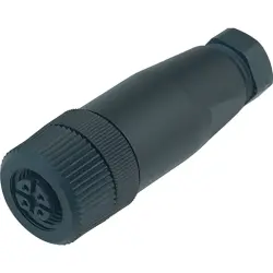 Jack, M12, 5 pole, screw connection, screw locking, straight, 99 0436 110 05