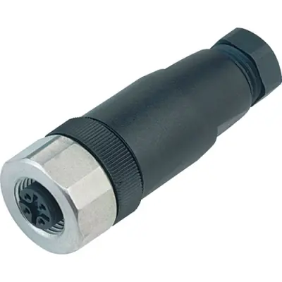 Jack, M12, 5 pole, screw connection, screw locking, straight, 99 0436 282 05 - 1