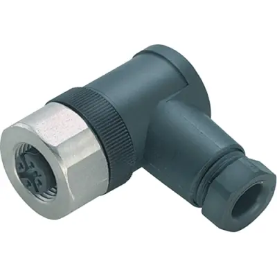 Jack, M12, 5 pole, screw connection, screw locking, angled, 99 0436 292 05 - 1
