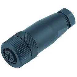 Jack, M12, 5 pole, screw connection, screw locking, straight, 99 0436 57 05