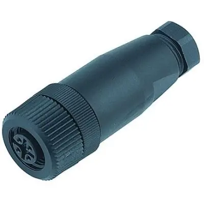 Jack, M12, 5 pole, screw connection, screw locking, straight, 99 0436 57 05 - 1