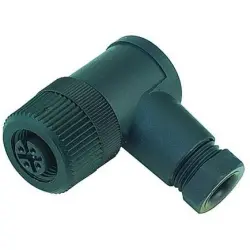 Jack, M12, 5 pole, screw connection, screw locking, angled, 99 0436 69 05