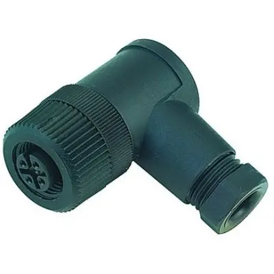 Jack, M12, 5 pole, screw connection, screw locking, angled, 99 0436 69 05 - 1