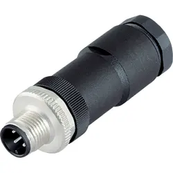 Plug, M12, 5 pole, screw connection, screw locking, straight, 99 0437 186 05