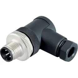 Plug, M12, 5 pole, screw connection, screw locking, angled, 99 0437 24 05