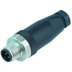 Plug, M12, 5 pole, screw connection, screw locking, straight, 99 0437 282 05
