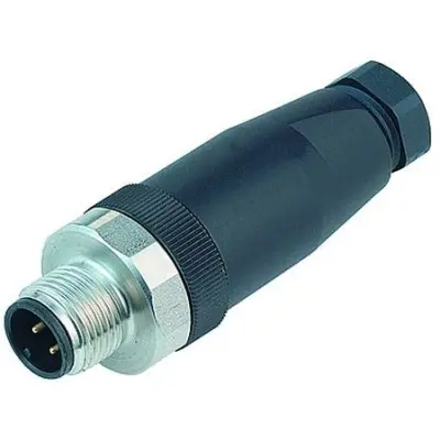 Plug, M12, 5 pole, screw connection, screw locking, straight, 99 0437 282 05 - 1