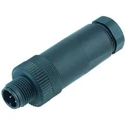 Plug, M12, 5 pole, screw connection, screw locking, straight, 99 0437 43 05