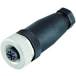 Jack, M12, 8 pole, screw connection, screw locking, straight, 99 0486 12 08