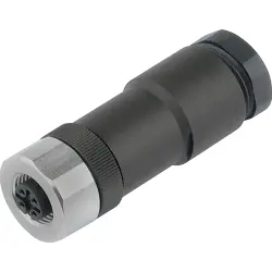 Jack, M12, 8 pole, screw connection, screw locking, straight, 99 0486 287 08