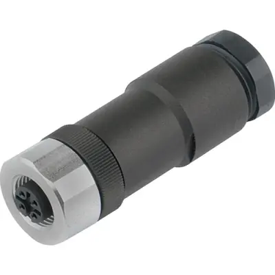 Jack, M12, 8 pole, screw connection, screw locking, straight, 99 0486 287 08 - 1