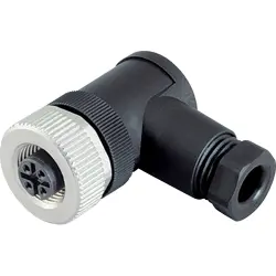 Jack, M12, 8 pole, screw connection, screw locking, angled, 99 0486 52 08