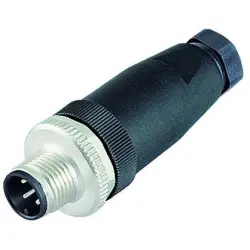 Plug, M12, 8 pole, screw connection, screw locking, straight, 99 0487 12 08