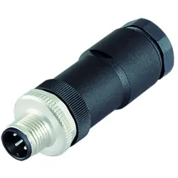 Plug, M12, 8 pole, screw connection, screw locking, straight, 99 0487 186 08