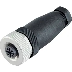 Jack, M12, 12 pole, solder connection, screw locking, straight, 99 0492 12 12