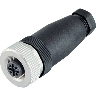 Jack, M12, 5 pole, clamp connection, screw locking, straight, 99 0536 12 05 - 1