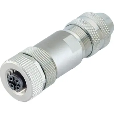 Jack, M12, 4 pole, screw connection, screw locking, straight, 99 1430 810 04 - 1