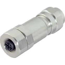Jack, M12, 4 pole, screw connection, screw locking, straight, 99 1430 991 04