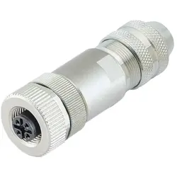 Jack, M12, 5 pole, screw connection, screw locking, straight, 99 1436 812 05