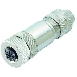 Jack, M12, 5 pole, screw connection, screw locking, straight, 99 1436 814 05