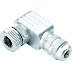Jack, M12, 5 pole, screw connection, screw locking, angled, 99 1436 822 05