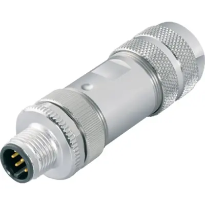 Plug, M12, 5 pole, screw connection, screw locking, straight, 99 1437 914 05 - 1