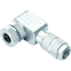 Jack, M12, 5 pole, screw connection, screw locking, angled, 99 1438 824 05