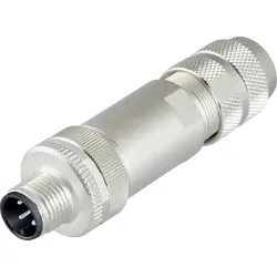 Plug, M12, 5 pole, screw connection, screw locking, straight, 99 1439 814 05