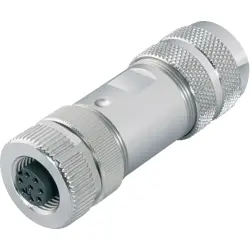 Jack, M12, 8 pole, screw connection, screw locking, straight, 99 1486 914 08