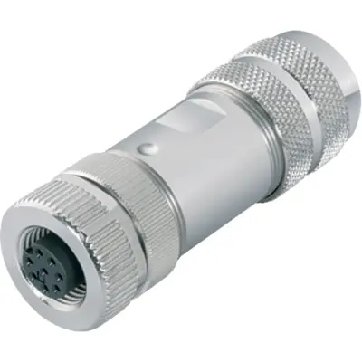 Jack, M12, 8 pole, screw connection, screw locking, straight, 99 1486 914 08 - 1
