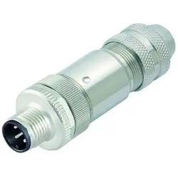 Plug, M12, 8 pole, screw connection, screw locking, straight, 99 1487 812 08