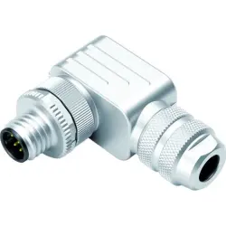 Plug, M12, 8 pole, screw connection, screw locking, angled, 99 1487 822 08