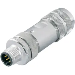 Plug, M12, 8 pole, screw connection, screw locking, straight, 99 1487 914 08