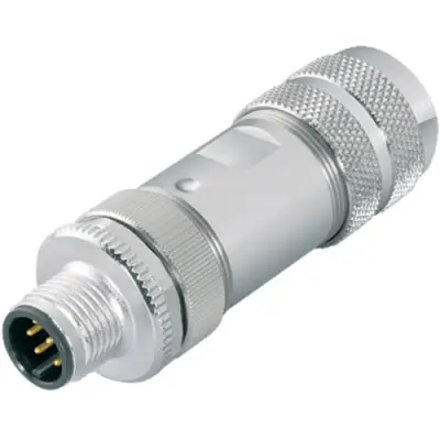 Plug, M12, 8 pole, screw connection, screw locking, straight, 99 1487 914 08 - 1