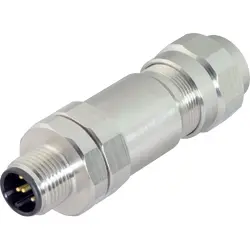 Plug, M12, 8 pole, screw connection, screw locking, straight, 99 1487 992 08