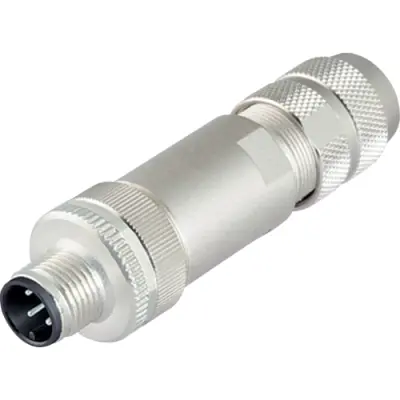 Plug, M12, 8 pole, screw connection, screw locking, straight, 99 1489 812 08 - 1