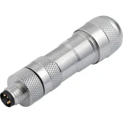 Plug, M8, 4 pole, screw connection, screw locking, straight, 99 3363 300 04