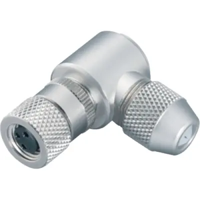 Jack, M8, 3 pole, solder connection, screw locking, angled, 99 3364 00 03 - 1