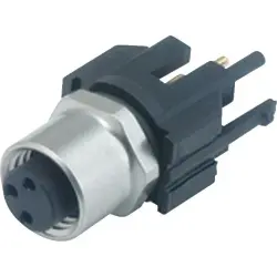 Panel socket, M8, 4 pole, THR, screw locking, straight, 99 3390 280 04
